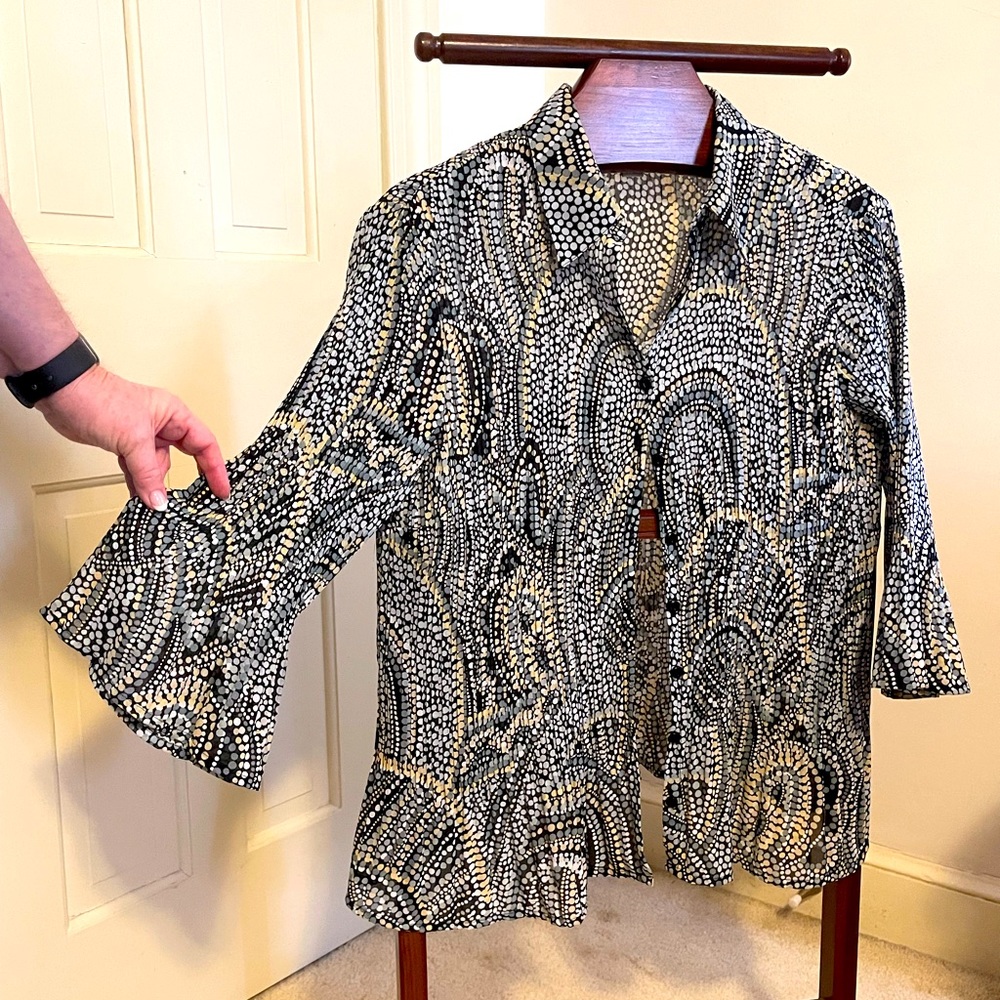 Flattering fit button front blouse